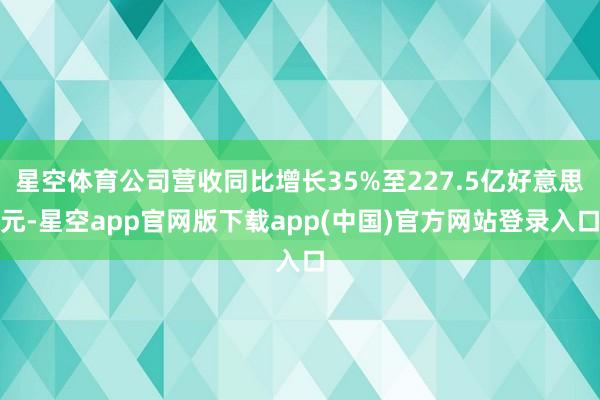 星空体育公司营收同比增长35%至227.5亿好意思元-星空app官网版下载app(中国)官方网站登录入口